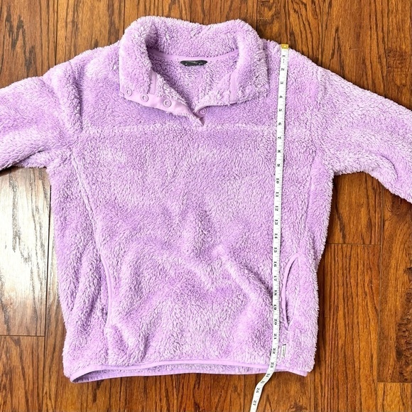 Eddie Bauer Purple Fast Plush Fleece Snap Mock Neck Cozy Soft Pullover Medium - Picture 15 of 16